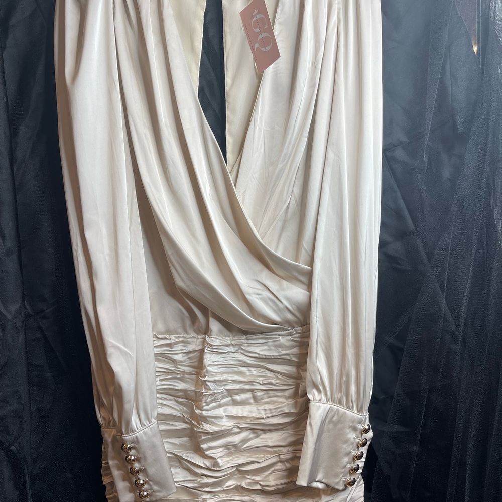 Beige long sleeve dress